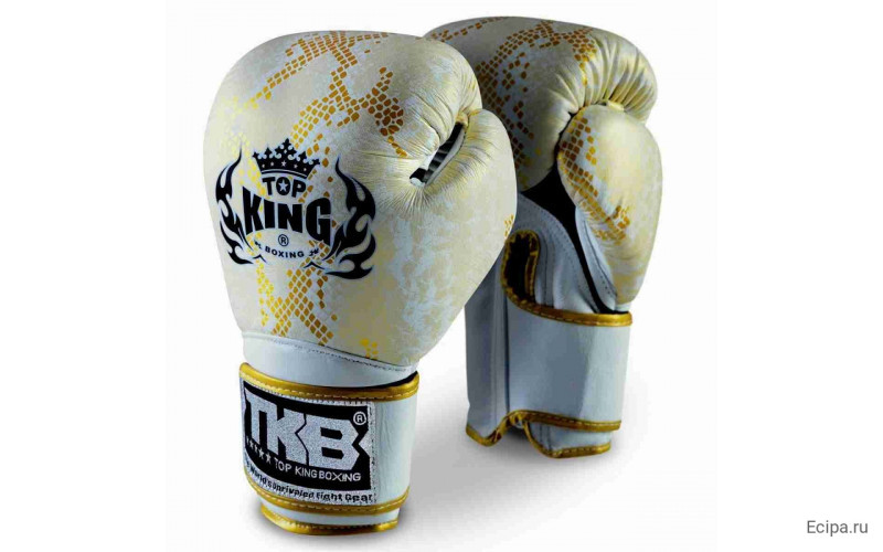 Боксерские перчатки TKB Snake White Gold 10 oz