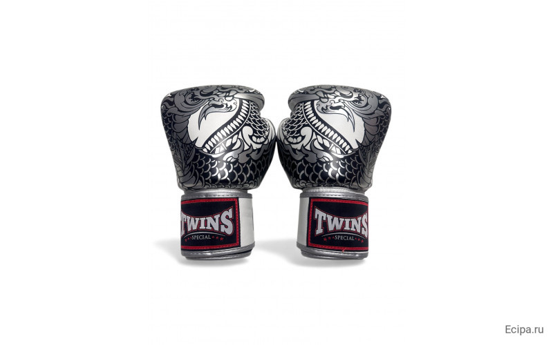 Боксерские перчатки Twins Special FBGV52 Dragon white silver 12 oz